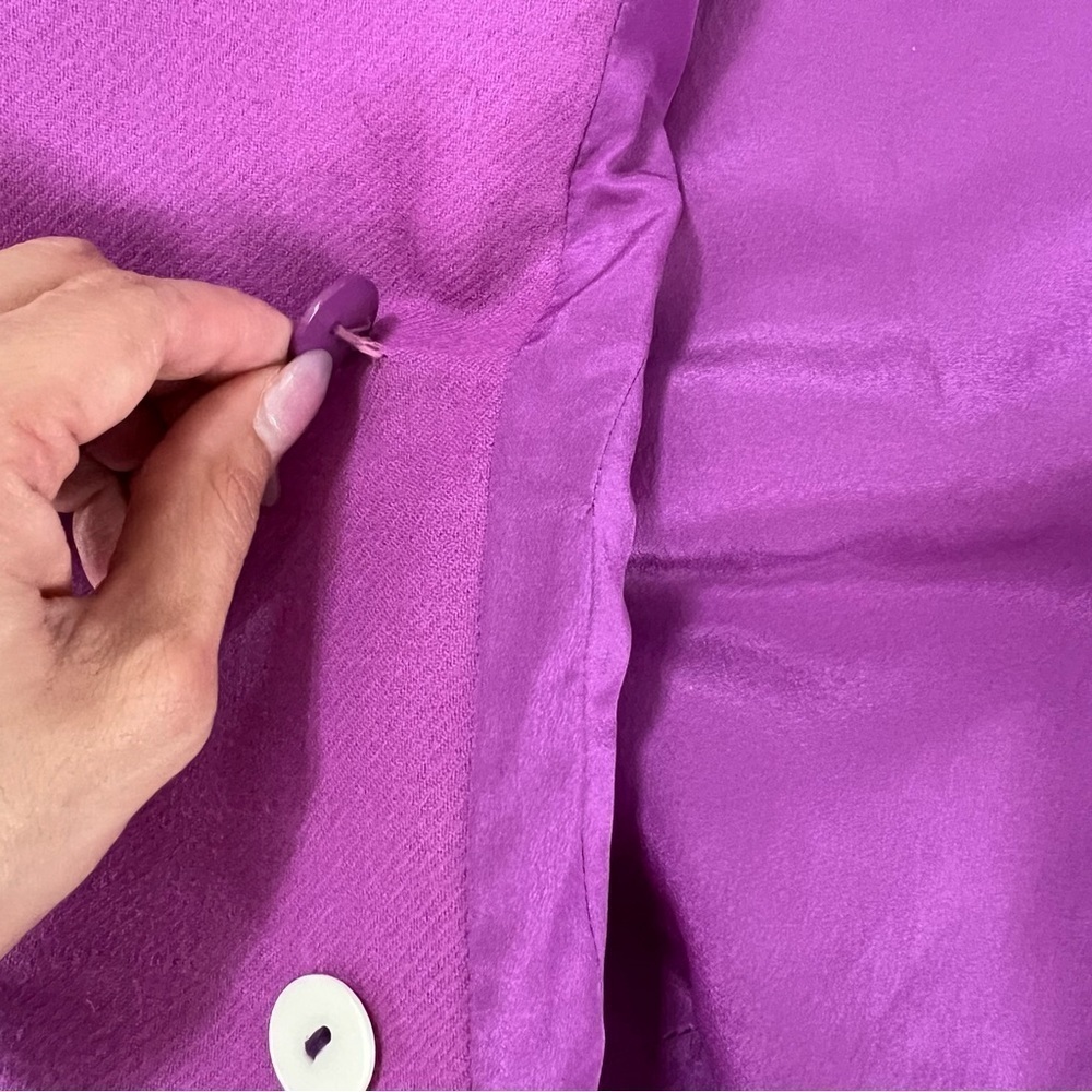 Valentino Boutique Blazer Vintage Size 10 Women Wool Purple Jacket Coat B29 - Picture 11 of 12